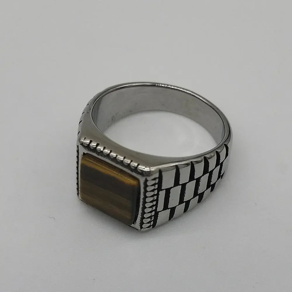 Tiger Eye Natural Gemstone Handmade Men's Ring Size 13 NWT